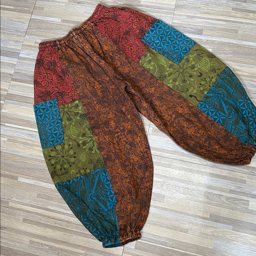 Boho Patchwork Harem Pants - Multicolor - Picture 6 of 8
